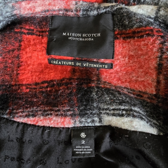Scotch & Soda Plaid Wool Blend Shacket size medium - Picture 9 of 12
